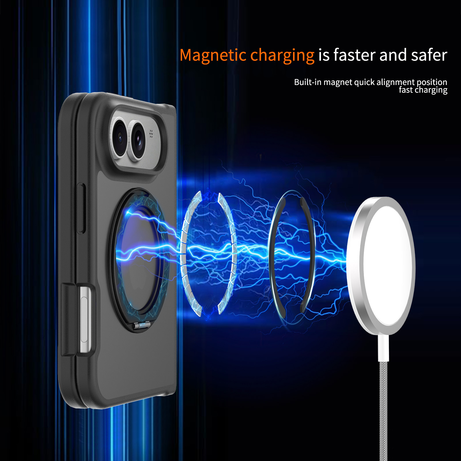 360° Magnetic Bracket Matte Ca - Matte Hard Pc Back Case recension och pris